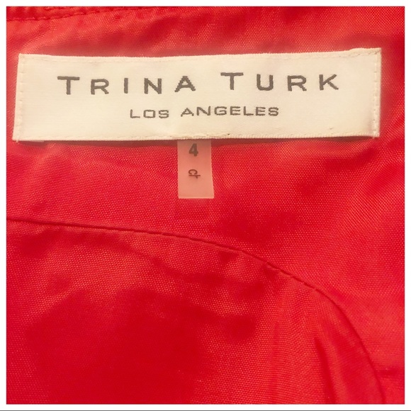Trina Turk Women's Size 4 Red / Orange Dress with gold button details - Picture 7 of 8